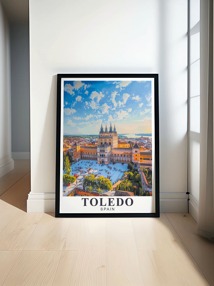 Beautiful Spain Wall Art featuring the historic Alcazar of Toledo perfect for adding a touch of elegance and history to your home decor ideal for travel enthusiasts and art lovers