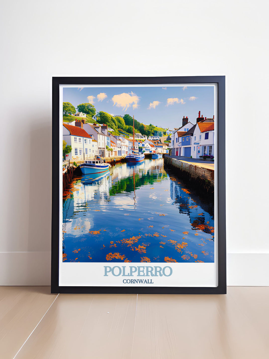 Exquisite Polperro Harbour artwork capturing the charm of the fishing village and harbor in Polperro Cornwall