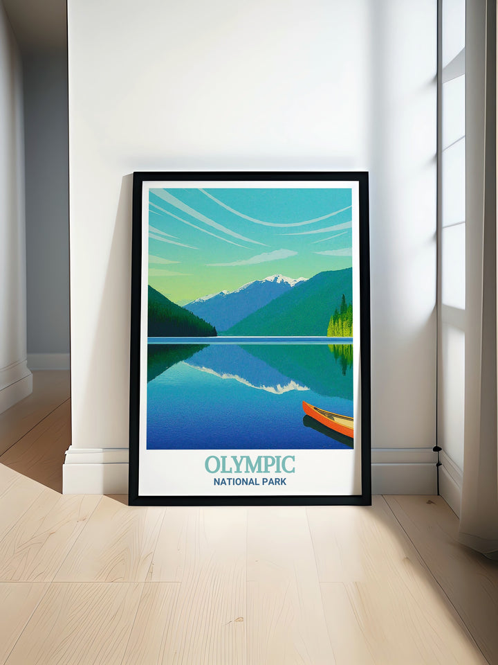 Celebrate the grandeur of Olympic National Park with this beautifully crafted framed art, highlighting the parks scenic views and rich ecosystems. The classic framing adds a touch of sophistication, making it a thoughtful gift for travel enthusiasts and outdoor adventurers.