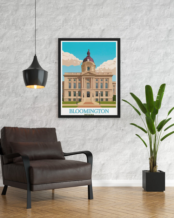 Monroe County Courthouse digital download capturing the timeless beauty of Bloomington Indiana perfect for adding a historical touch to any room or as a thoughtful personalized gift for special occasions