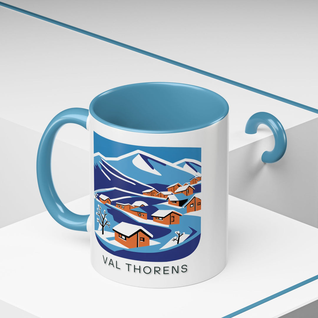 This Val Thorens mug highlights the resorts beauty with intricate artwork of famous ski runs and alpine vistas. Durable and dishwasher safe, its a perfect gift or personal keepsake for those who appreciate mountain charm and artistic design inspired by Val Thorens.