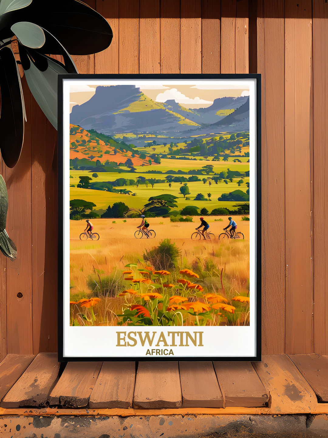 Eswatini vintage poster offers a nostalgic glimpse into the countrys most famous wildlife sanctuary, Mlilwane, with its wide open spaces and diverse species. This canvas print is a beautiful way to bring a sense of Africas wild and peaceful charm into your home.