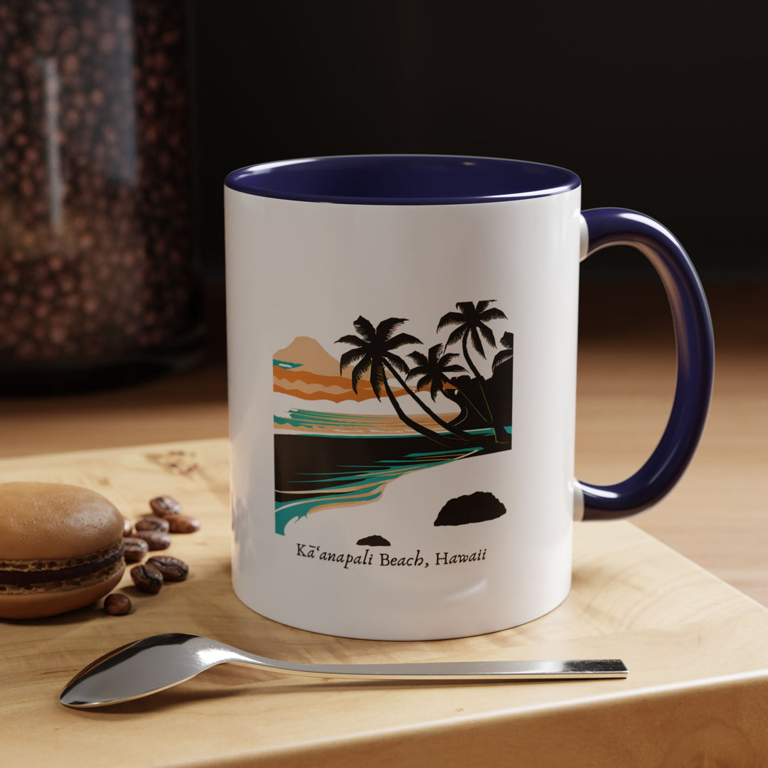 Celebrate the tranquility of Kaanapali Beach with this stylish mug. Its detailed artwork inspired by Hawaii’s iconic beaches makes it a standout addition to any collection. Dishwasher-safe and durable, it is perfect for gifting or personal use.