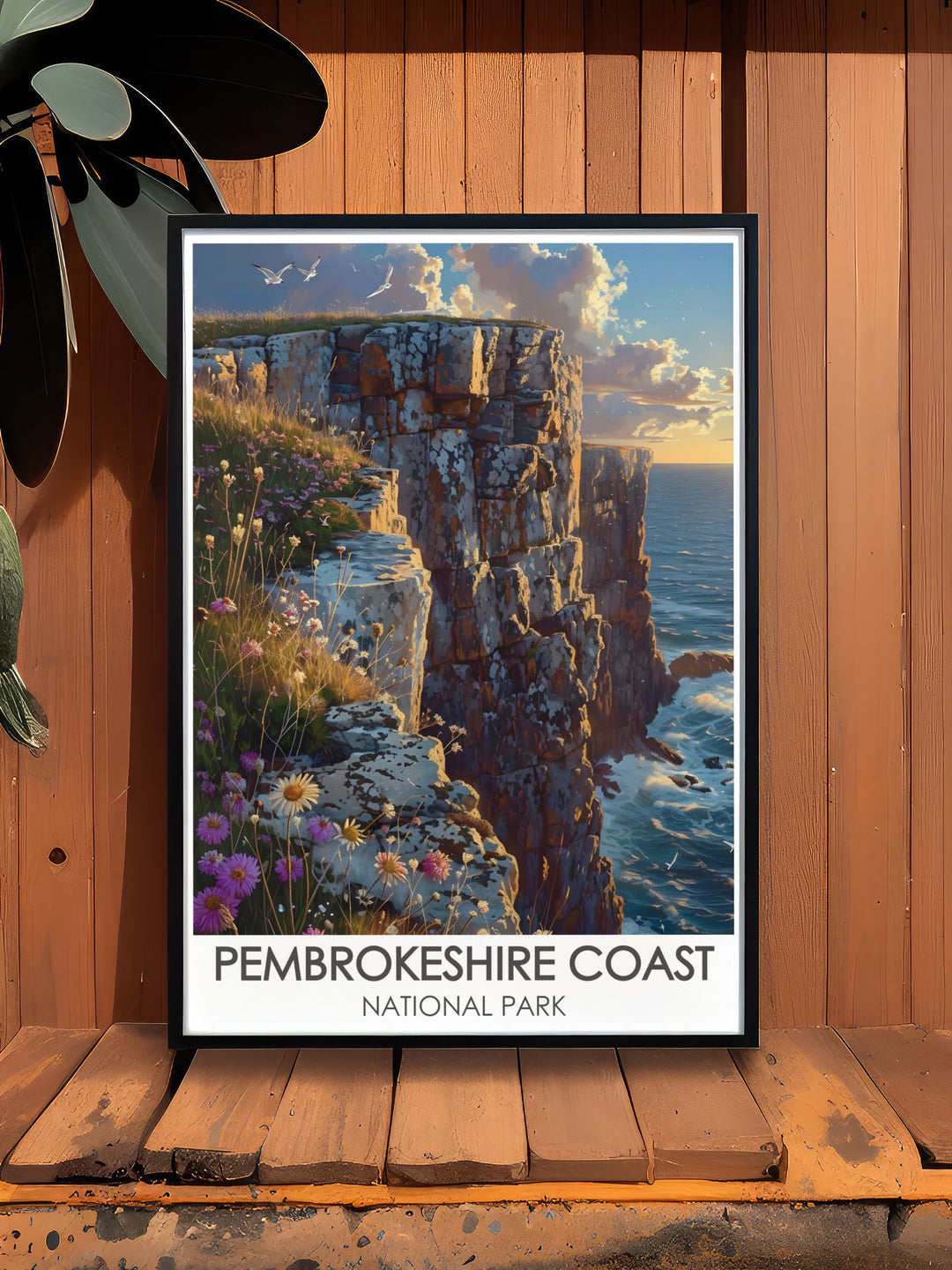 Welsh travel poster of St. Davids Head showcasing the rugged landscapes and scenic views of Pembrokeshire Coast National Park a perfect addition to your bucket list prints and a wonderful gift for travelers and adventurers.