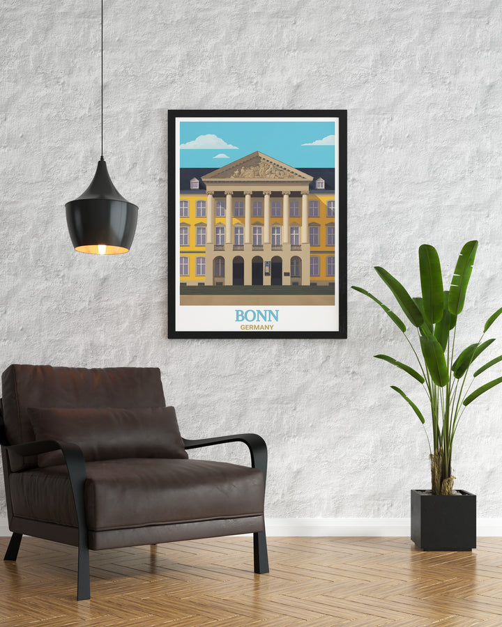 University of Bonn canvas art offers a view of the neoclassical architecture that defines this prestigious German university. Ideal for history and architecture enthusiasts, this travel print adds a scholarly touch to any living space.