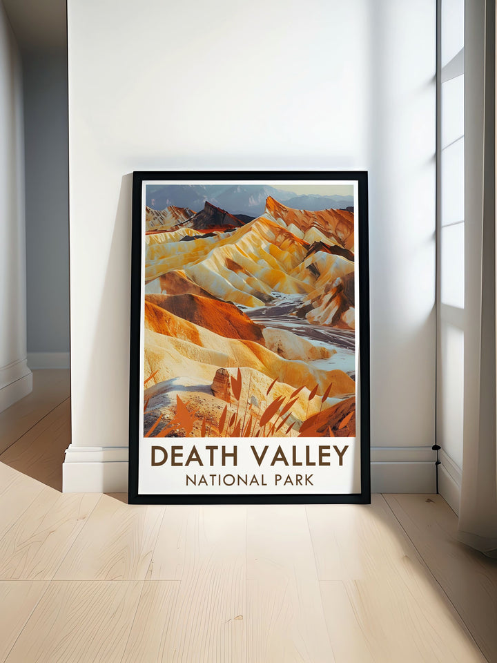 Custom print featuring the dramatic landscapes of Death Valley, capturing the vast open spaces and unique geological features of the national park.