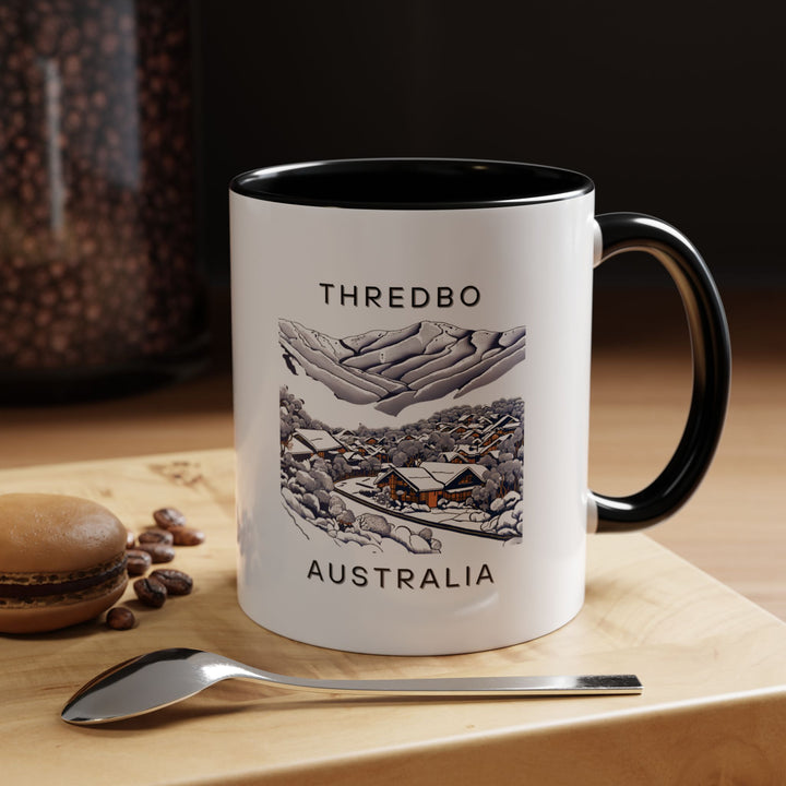 Celebrate Thredbo’s natural beauty with this artistic Australia mug. Showcasing a vibrant landscape print of the ski resort, it’s perfect for any winter sports enthusiast. Made of durable ceramic and safe for daily use.