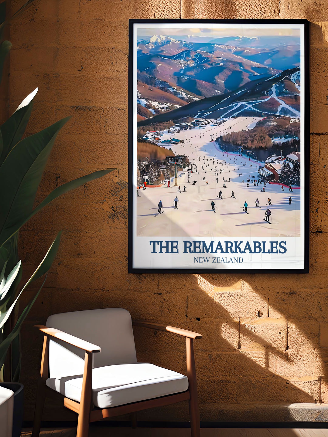 Queenstown NZ posters featuring Shadow Basin The Remarkables range are perfect for those who love skiing and snowboarding Stunning living room decor and modern prints available to enhance any space