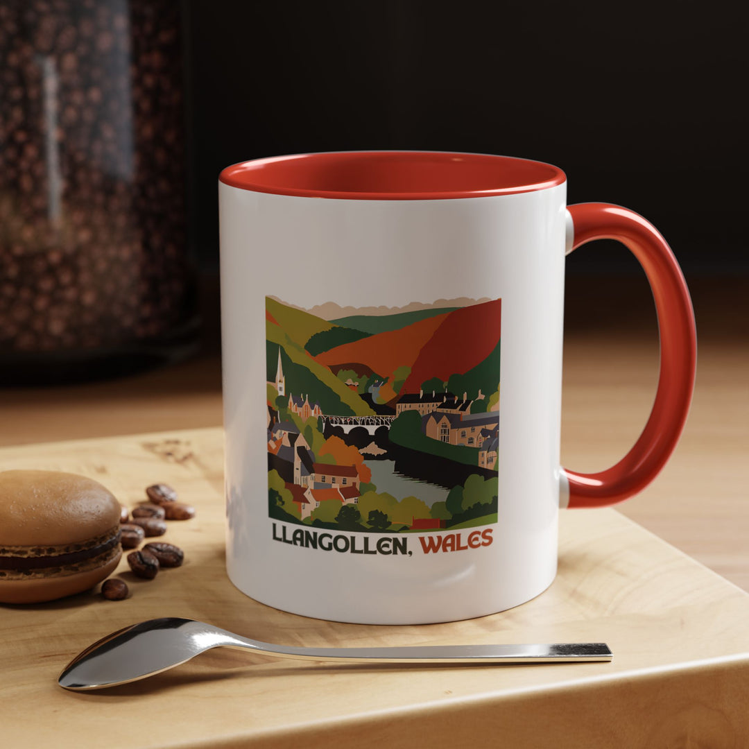 Enjoy your favorite drink with this Llangollen Wales mug that showcases stunning Welsh landscapes. Dishwasher-safe and durable, it combines beauty with functionality, making it perfect for personal use or gifting to those who appreciate cultural and scenic designs.