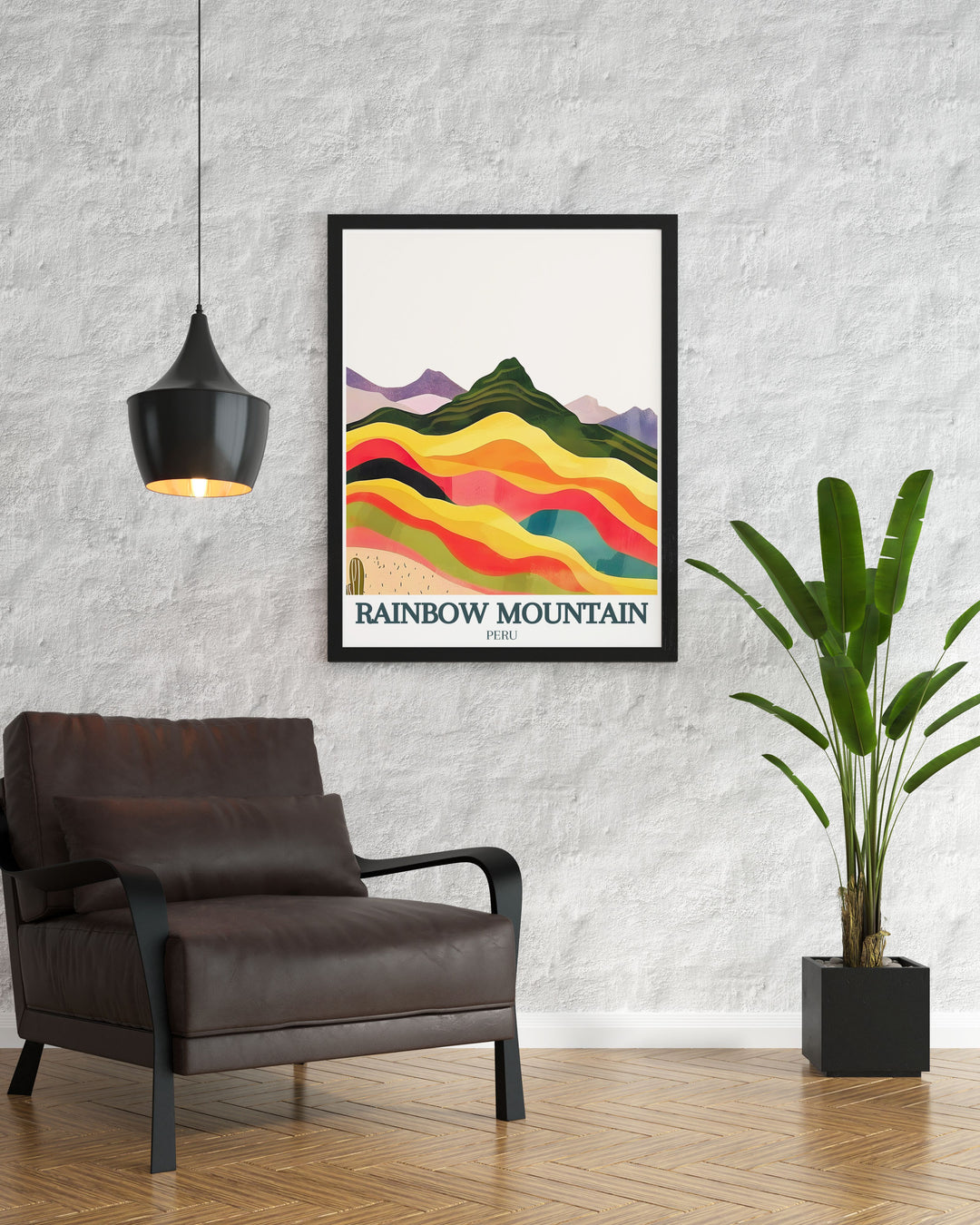 Beautiful Rainbow Mountain print from the Cusco region Andes Mountains ideal for Peru art lovers and those seeking to enhance their home with vibrant and stunning wall decor.