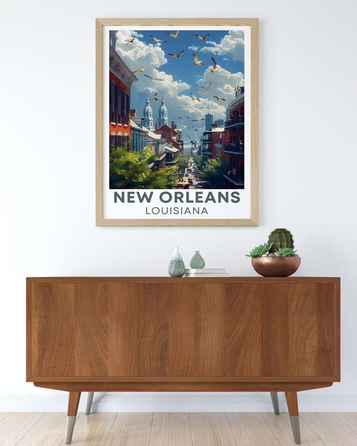 High quality The French Quarter wall art highlighting the unique architecture and vibrant life of New Orleans perfect for enhancing your living space and bringing a piece of Louisiana history into your home