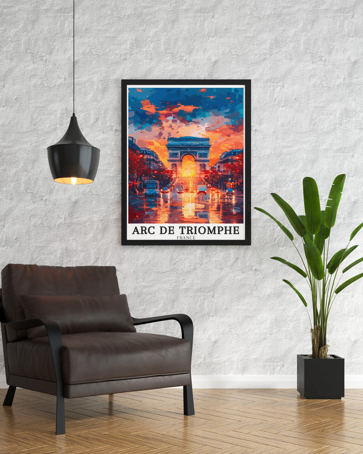 The Champs Elysees Place de lEtoile Stunning Living Room Décor collection features the iconic Arc de Triomphe in Paris bringing a sense of grandeur and history into your home ideal for art lovers and those who dream of the City of Light