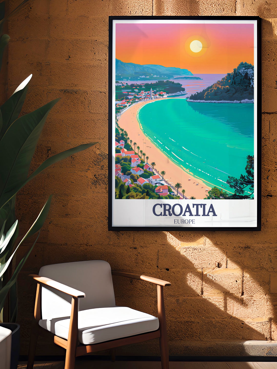 Add a touch of Mediterranean charm to your home with Zlatni Rat Beach Hvar Island artwork featuring the famous Croatian beach and the clear waters of the Adriatic Sea perfect for elevating the style of any room with coastal beauty