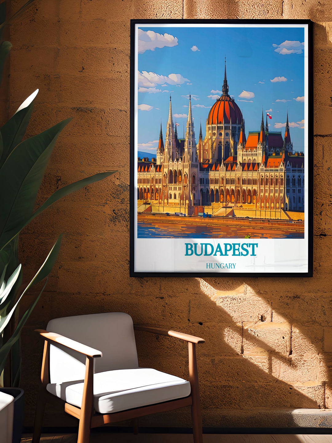 Elegant home decor featuring a Budapest print of the Parliament Building ideal for gifts and special occasions