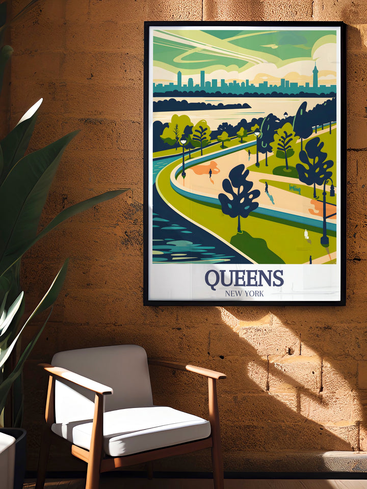 Beautiful Queens wall art featuring Gantry Plaza State Park Manhattan views capturing the dynamic New York City skyline perfect for adding elegance and style to any room in your home