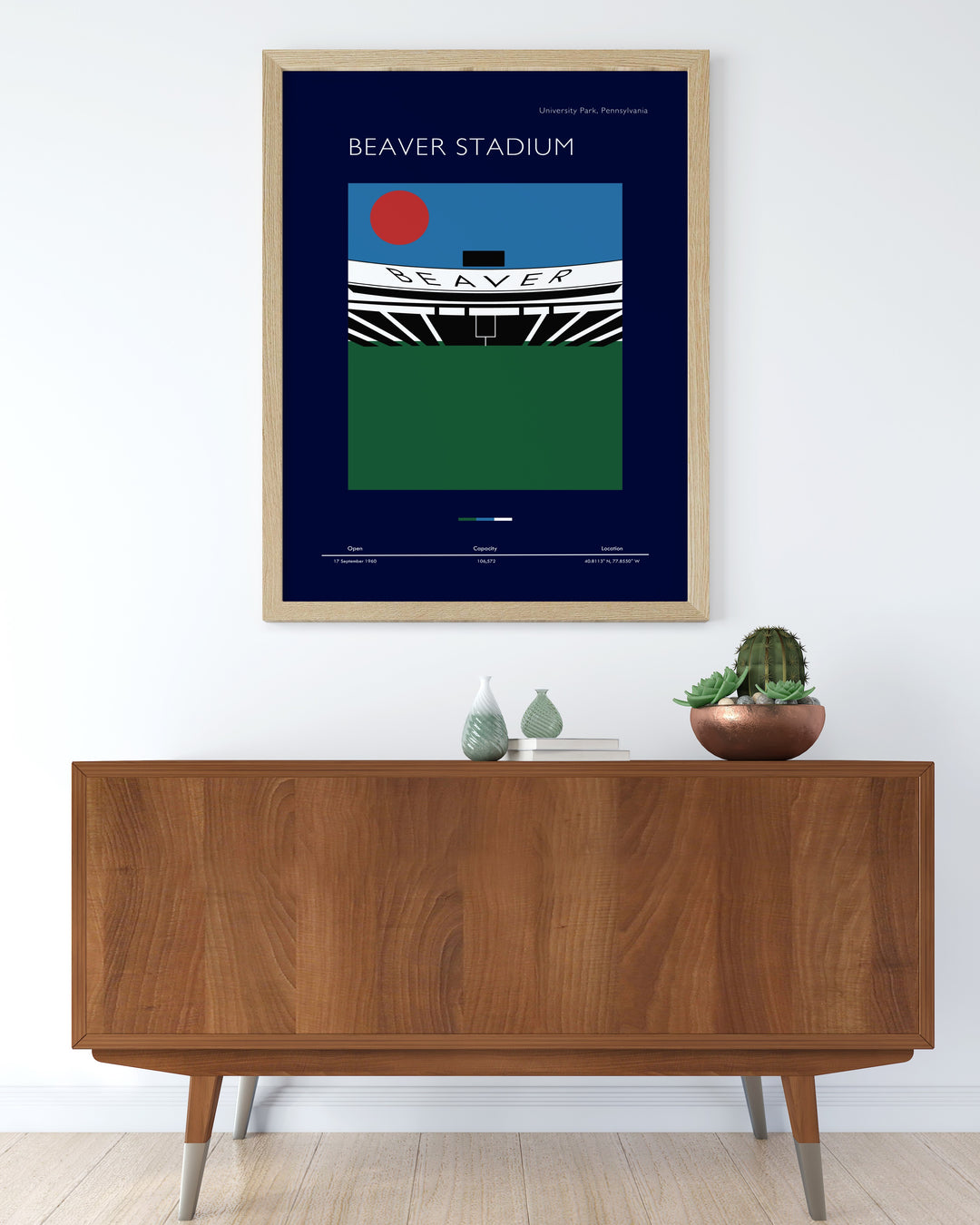 Elevate your living room decor with this Beaver Stadium modern print featuring Penn State Football an ideal gift for Fathers Day or any Nittany Lions fan looking to showcase their pride in Pennsylvania sports