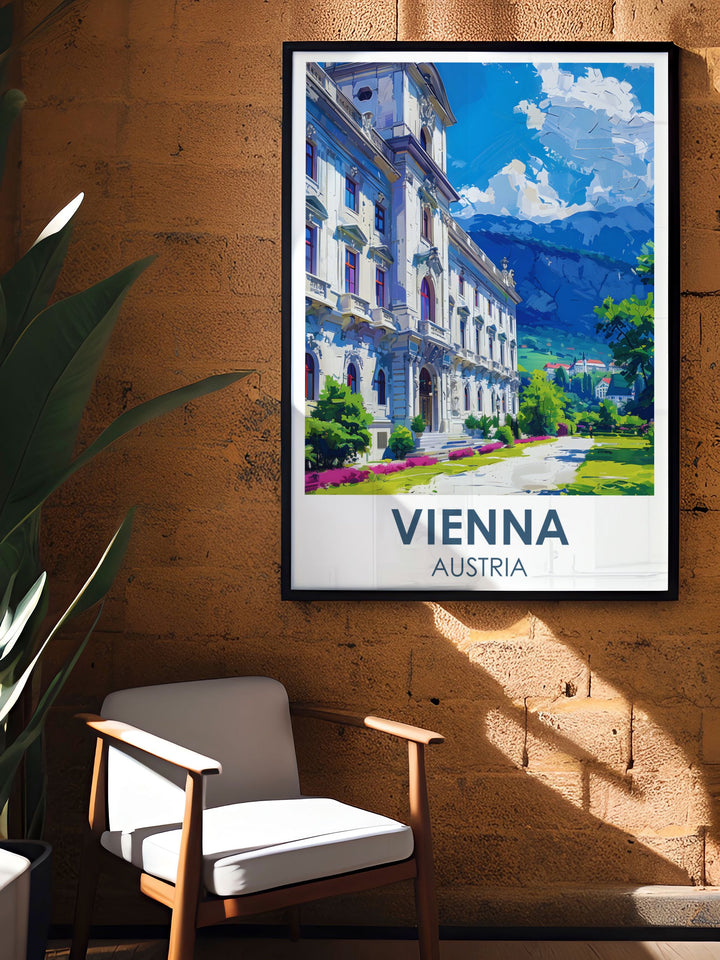 Exquisite Vienna Artwork of Belvedere Palace bringing the beauty and history of this iconic palace into your home decor perfect for special occasions and thoughtful gifts