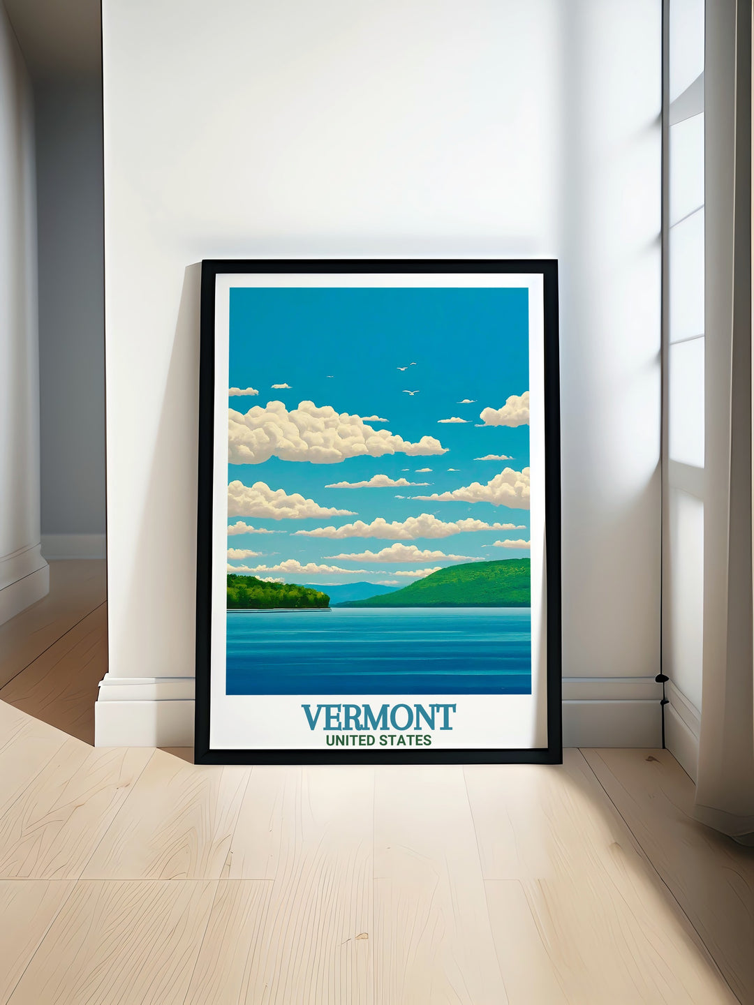 Vermont Ski Resort Poster featuring vintage travel print of Stratton and Burke Mountain perfect for ski enthusiasts and lovers of snowboarding and winter sports. This beautiful Vermont artwork brings charm to any living room or modern decor.