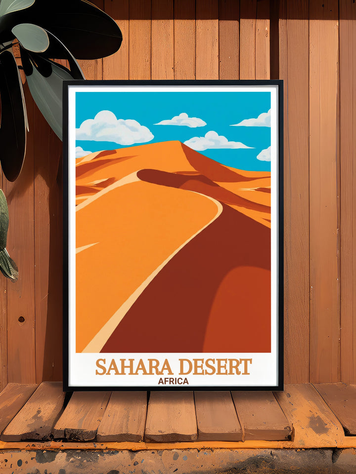 Elegant Erg Chebbi Dune Framed Prints capturing the serene elegance of the Sahara Desert ideal for Africa Travel Gifts and Sahara Desert Art making an exquisite gift for any occasion