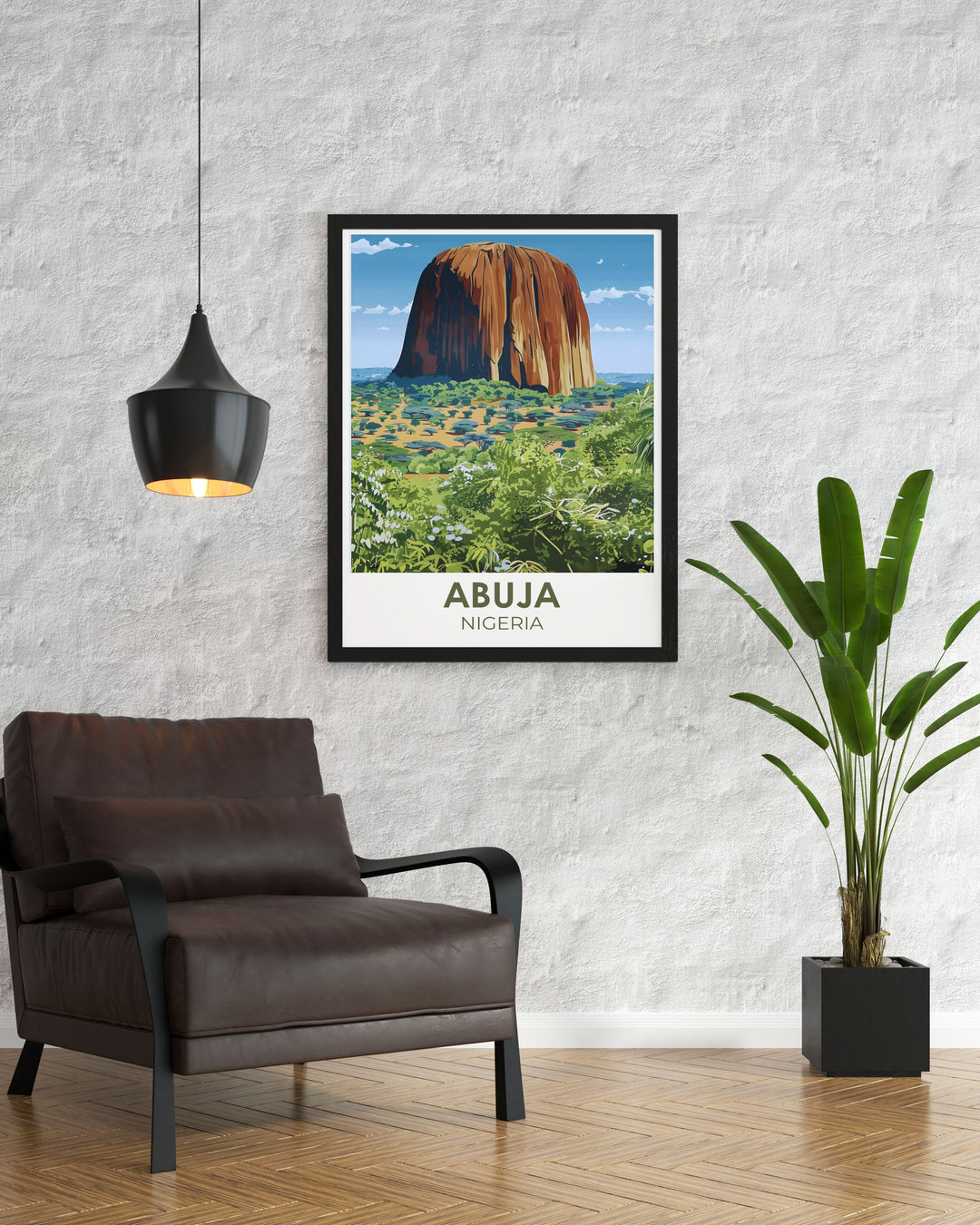 Nigeria Print showcasing the majestic Zuma Rock capturing the essence of Nigerian nature perfect for wall art and home decor making a great travel poster print and a unique gift for anniversaries birthdays or Christmas