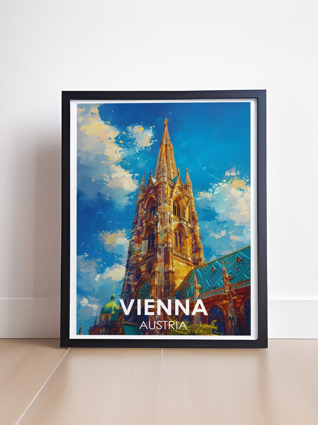Elegant Vienna Wall Decor featuring the historic St. Stephens Cathedral a beautiful addition to any home perfect for art lovers and travelers who admire Viennas architectural marvels