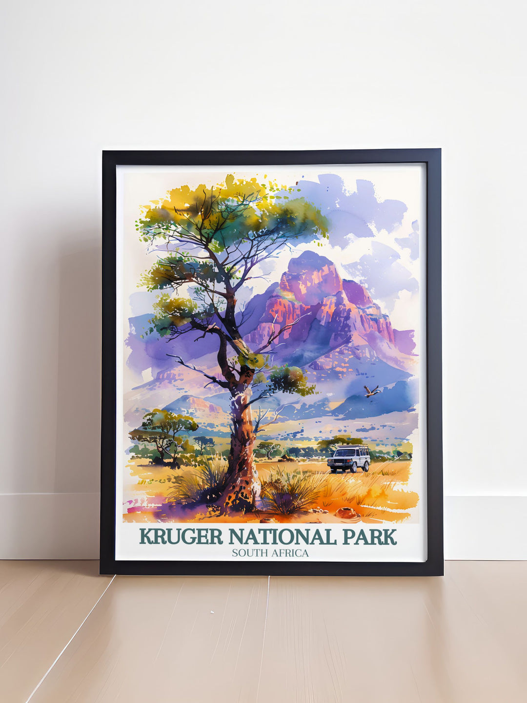 The dynamic energy of the Drakensberg Mountains, known for their dramatic peaks and ancient rock art, is highlighted in this travel poster. Ideal for adventure enthusiasts and nature lovers, this piece captures the lively spirit of the mountains.