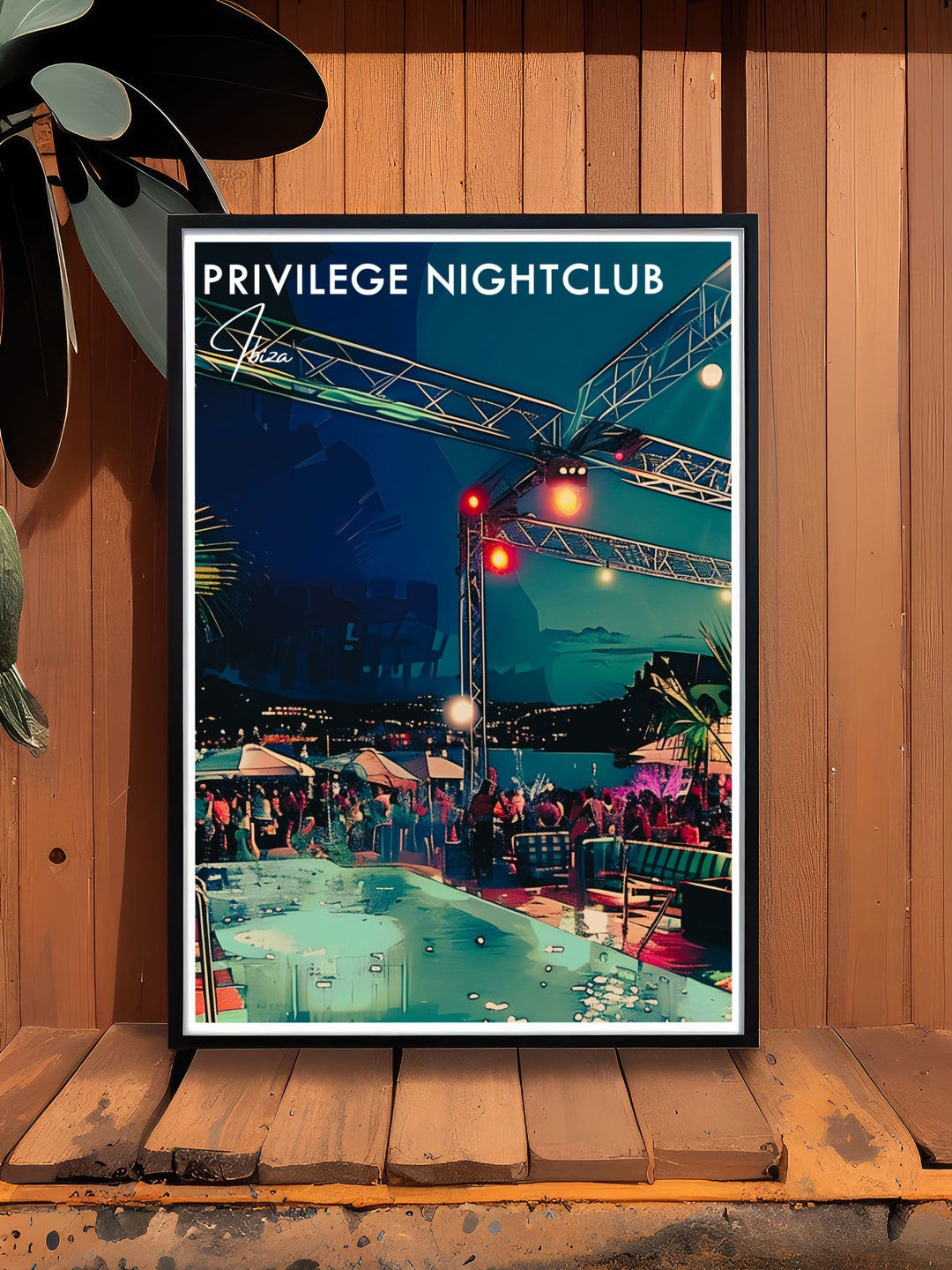 Vista club nightclub art prints celebrating Ibizas pulsating nightlife with stunning visuals of iconic venues like Pacha Ku Club and Privilege perfect for housewarming gifts