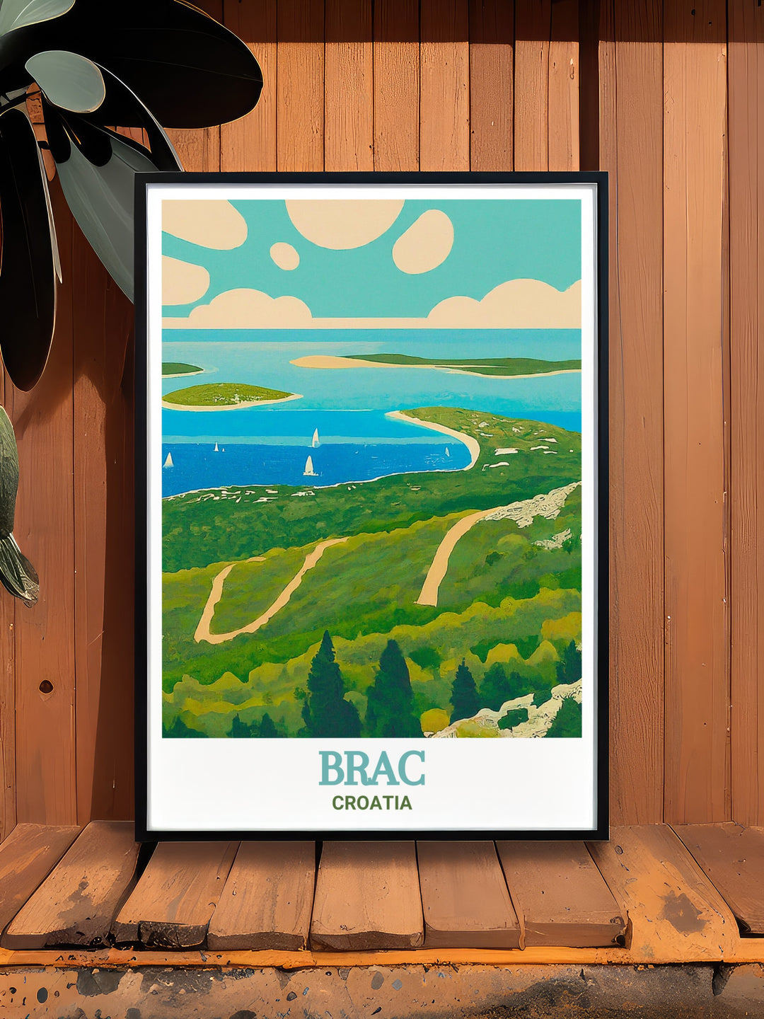 Vidova Gora, standing tall on the island of Brac, is beautifully depicted in this Croatia wall art. The artwork captures the peaks breathtaking views across the Adriatic, offering a serene and inspiring addition to any home decor