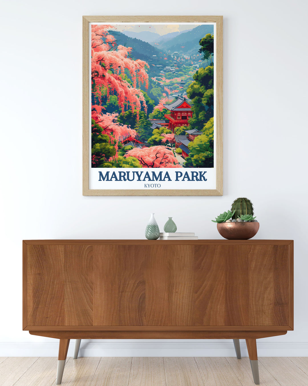 Kyoto Yasaka Shrine Shidare Zakura print showcasing the delicate beauty of cherry blossoms a perfect piece of Japan home decor that adds cultural charm and sophistication to any room a wonderful gift for those who love Japan and appreciate art