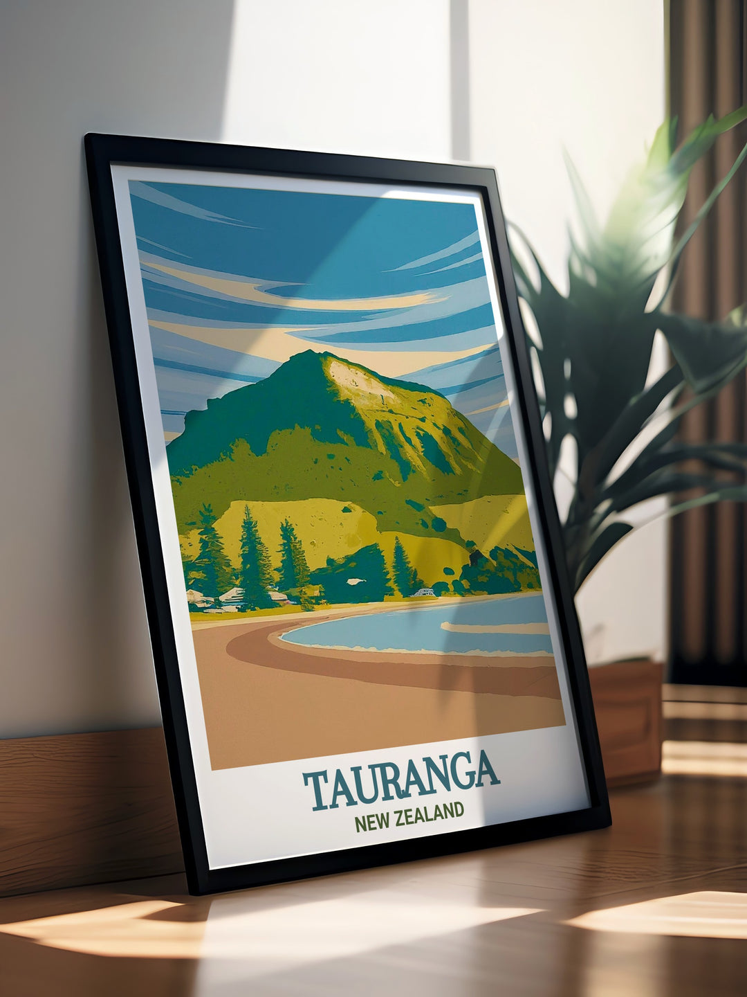 Mount Maunganui modern prints designed to impress and perfect for anyone looking for a unique New Zealand gift that captures the essence of Taurangas stunning landscapes