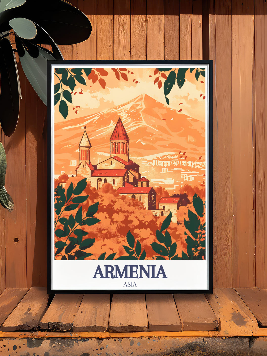 This Khor Virap Monastery travel poster features the iconic Armenian landmark, captured in stunning detail. Perfect for history and architecture lovers, this Armenia wall print is an ideal addition to any home looking to showcase Armenian heritage and culture.