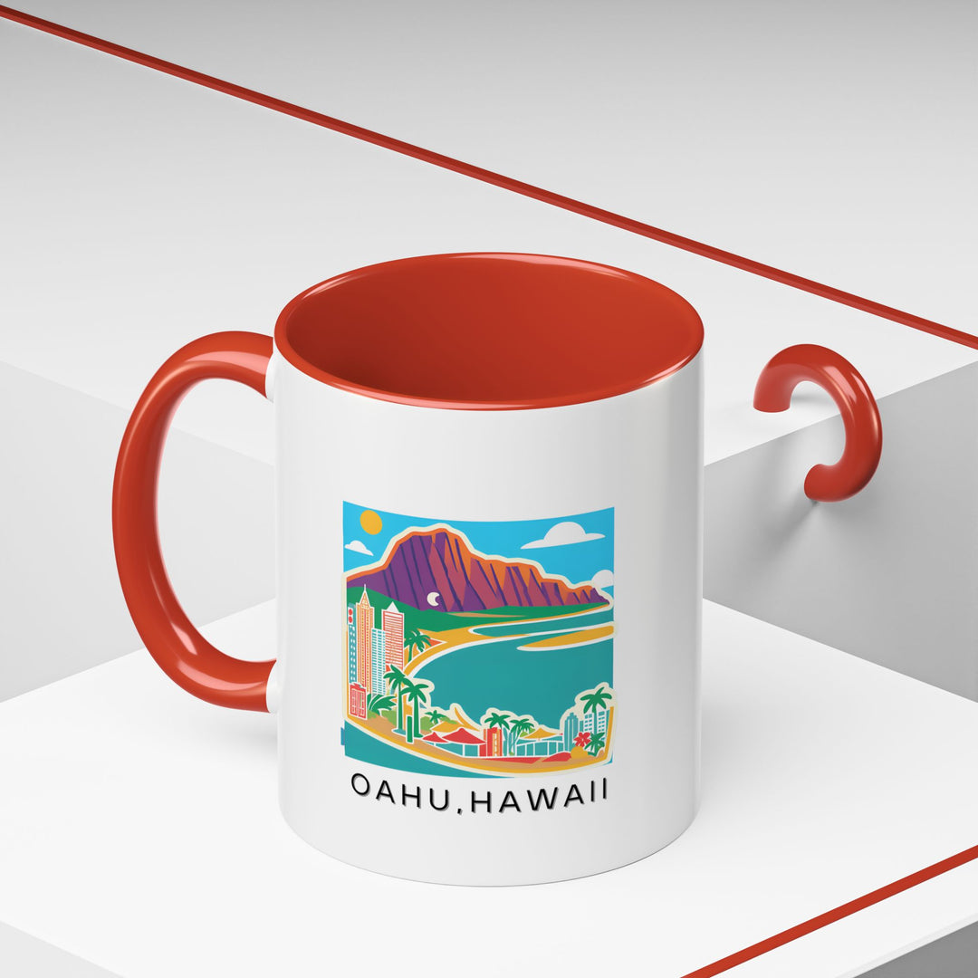 Celebrate O‘ahu’s stunning landscapes with this Hawaii mug. Featuring vibrant imagery of O‘ahu’s famous beaches, it’s perfect for your morning coffee. Made from durable ceramic, it’s dishwasher and microwave safe for your convenience.