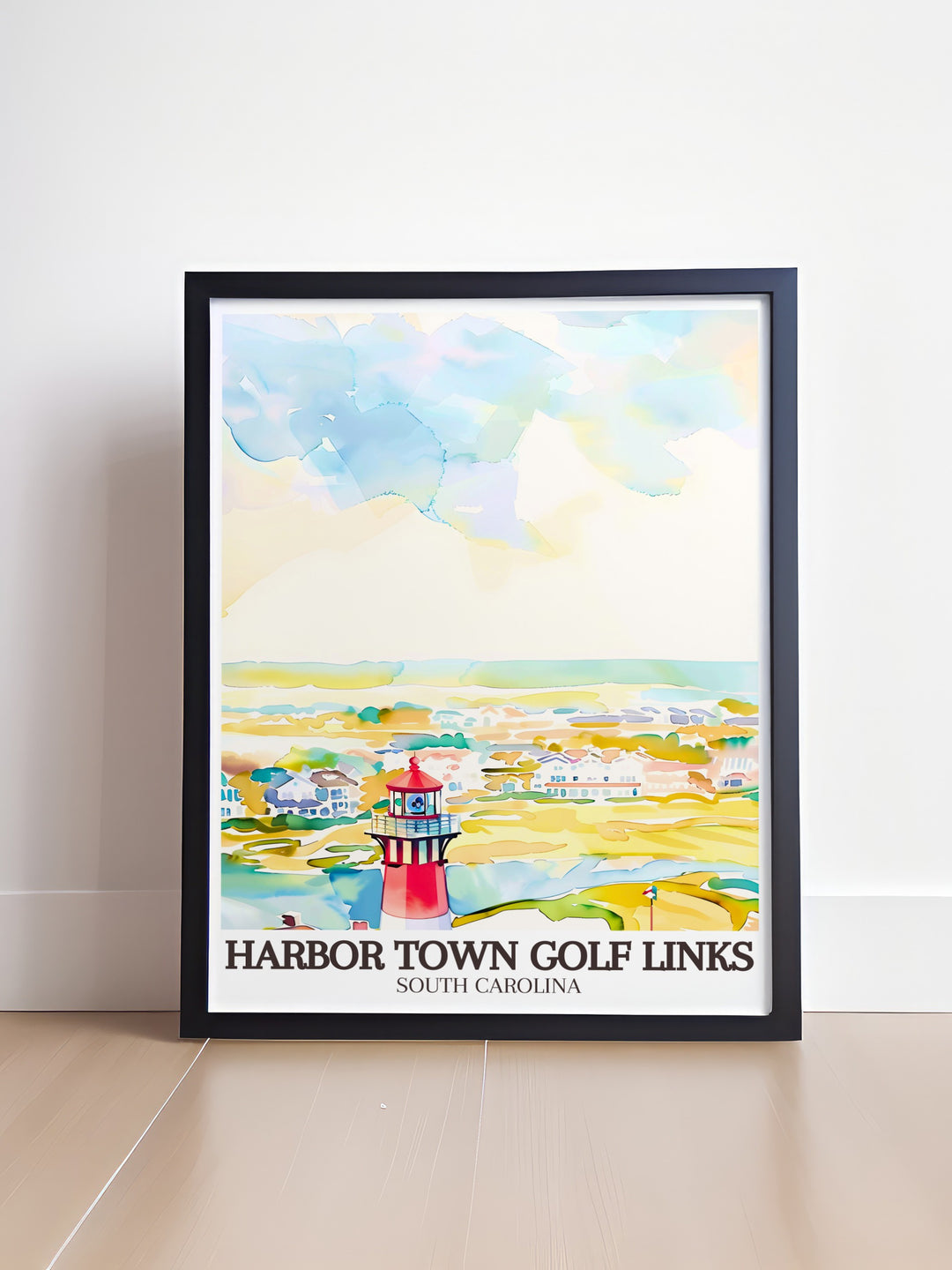 This Harbor Town golf poster captures the beauty of the legendary 18th hole with the Harbour Town Lighthouse standing proudly in the background. Perfect for golf lovers, this travel print showcases the elegance and challenge of this world famous course.