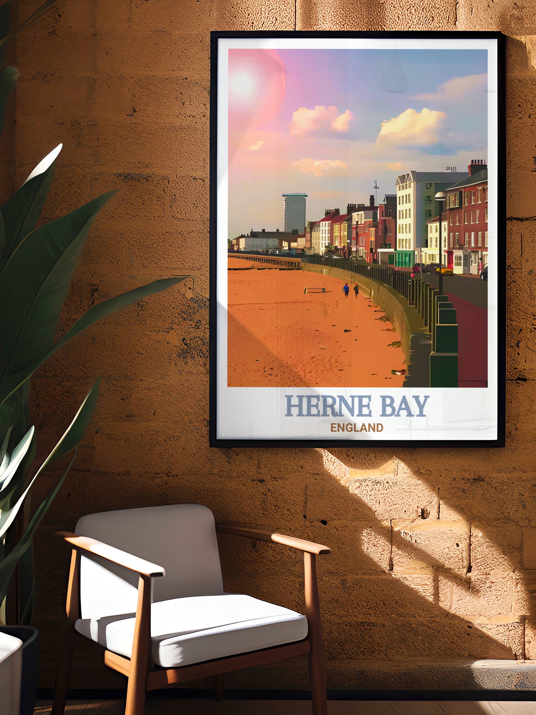 Celebrate the charm of Kents Herne Bay with this stunning beach print. From the iconic beach huts to the expansive shoreline, this Herne Bay poster is perfect for lovers of the British coast and anyone looking to add a touch of seaside serenity to their décor.