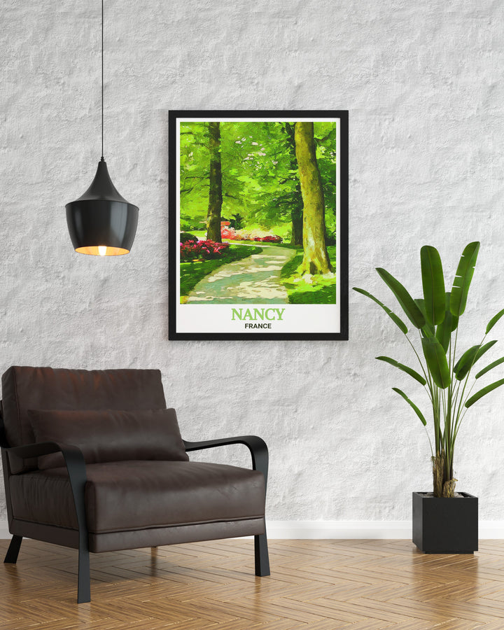 Nancy decor showcasing the serenity of Parc de la Pépinière, an ideal gift for those who appreciate French culture, travel, and nature inspired art.