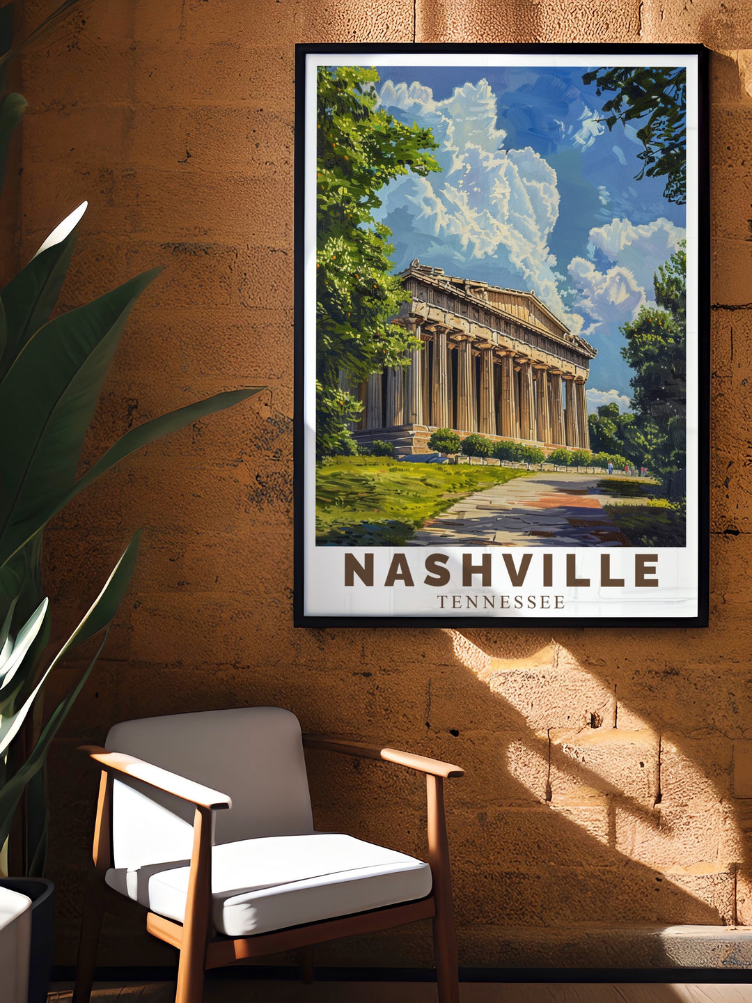 Bring the elegance of classical architecture to your home with this Parthenon Travel Print, capturing the beauty of Nashvilles Centennial Park and its most iconic landmark.