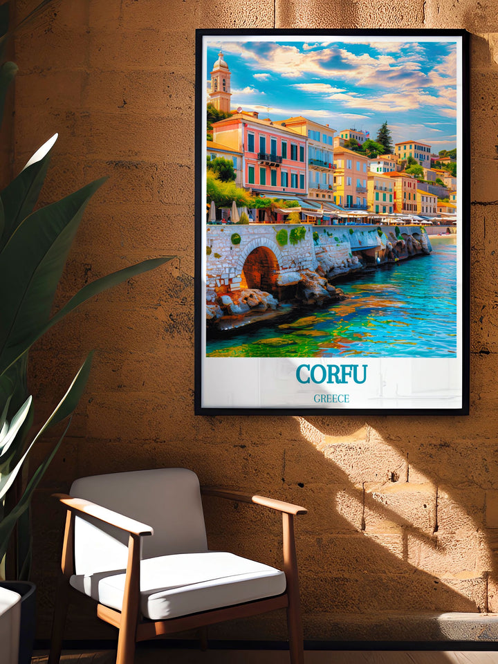 Old Town Corfu wall art captures the historic beauty of Greek architecture