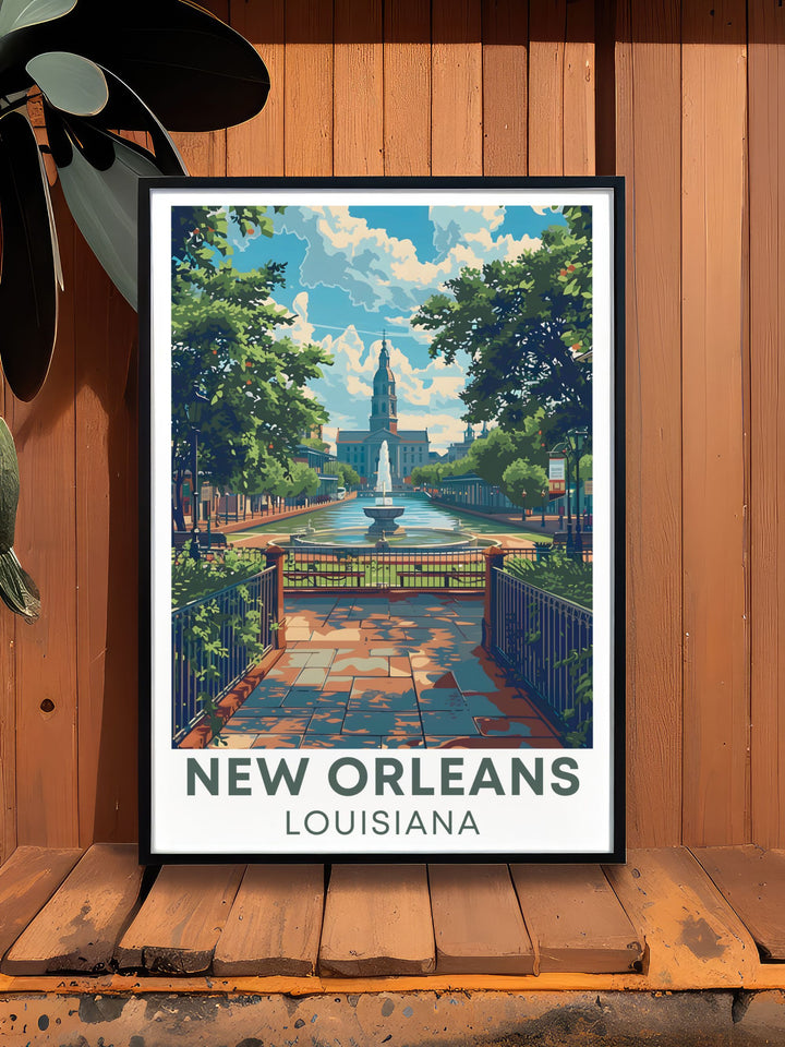 Elegant Jackson Square artwork capturing the essence of New Orleans ideal for home decor or as a special gift for anyone who appreciates the rich history and culture of Louisiana