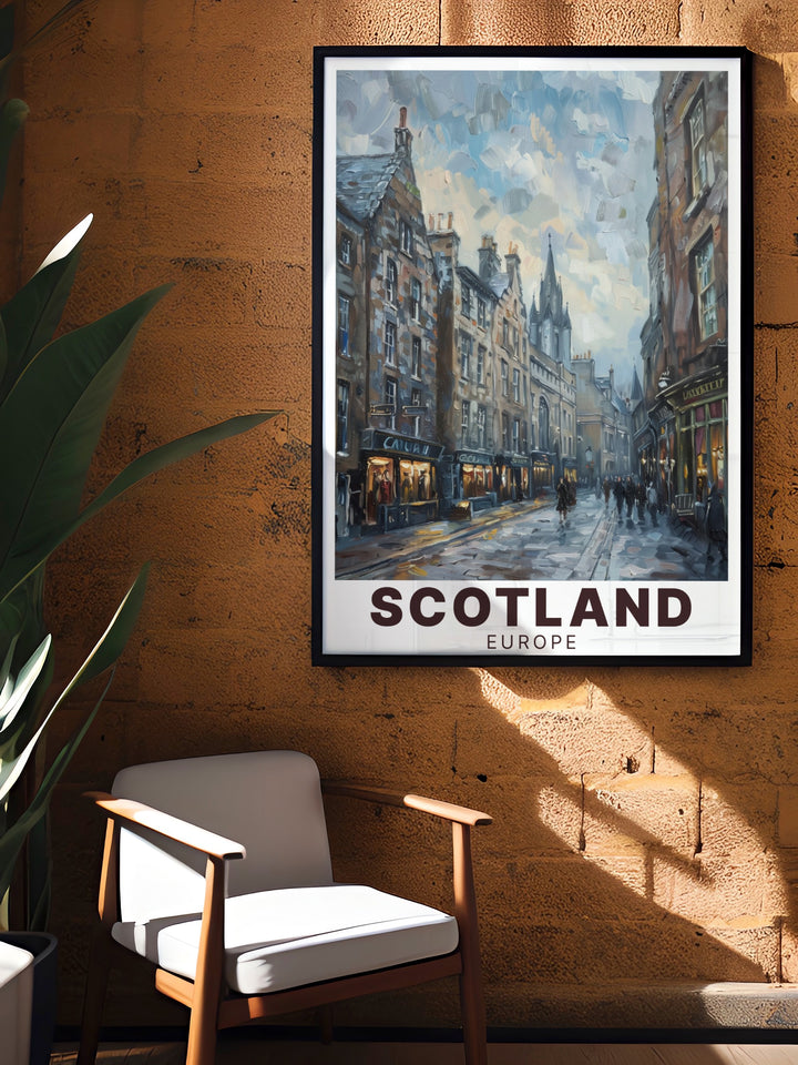 This vintage inspired poster of Loch Lomond is a nostalgic nod to Scotlands natural wonders. Its soft colors and sweeping scenery make it an eye catching centerpiece for any space.