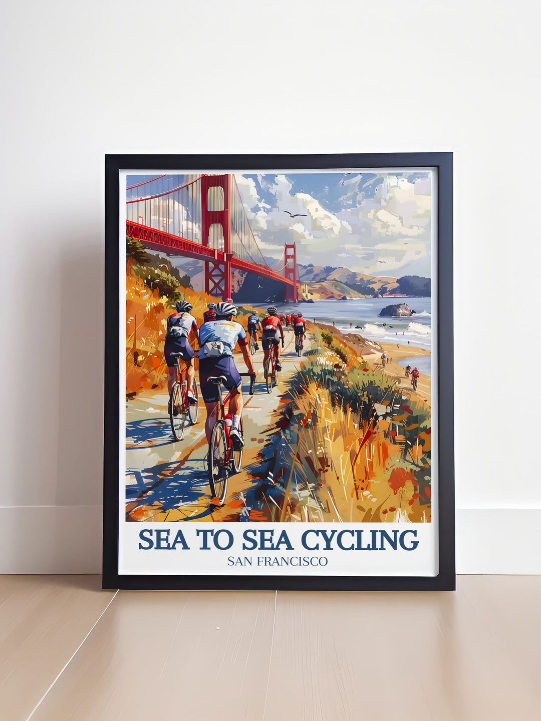 Featuring the Lake District, this poster showcases the tranquil beauty and rolling hills that cyclists encounter on the Sea to Sea Cycling Route, offering a glimpse into the serene landscapes of England.