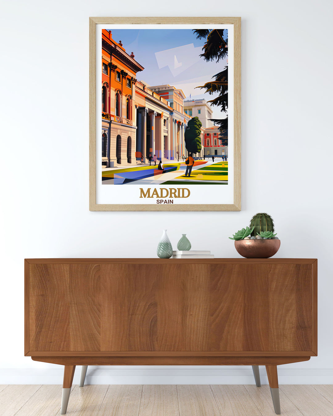 Add a touch of Madrids iconic culture with this Prado Museum art print. A minimalistic poster that brings Spanish wall art to life. Ideal for home or office decor it offers a stylish nod to Spains renowned history and artistic treasures.