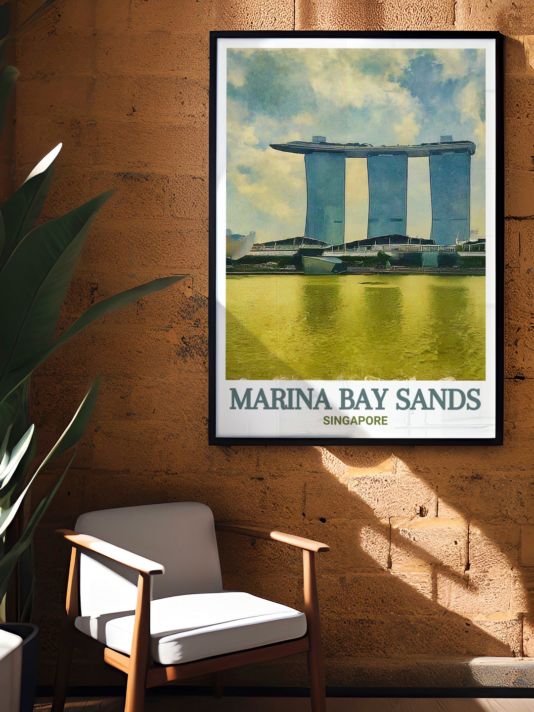 SkyPark Wall Art presenting the awe inspiring views from Marina Bay Sands, where the horizon blends seamlessly with the futuristic design of the SkyPark. This print is a striking representation of Singapores architectural prowess, perfect for those who appreciate the finer things in life.