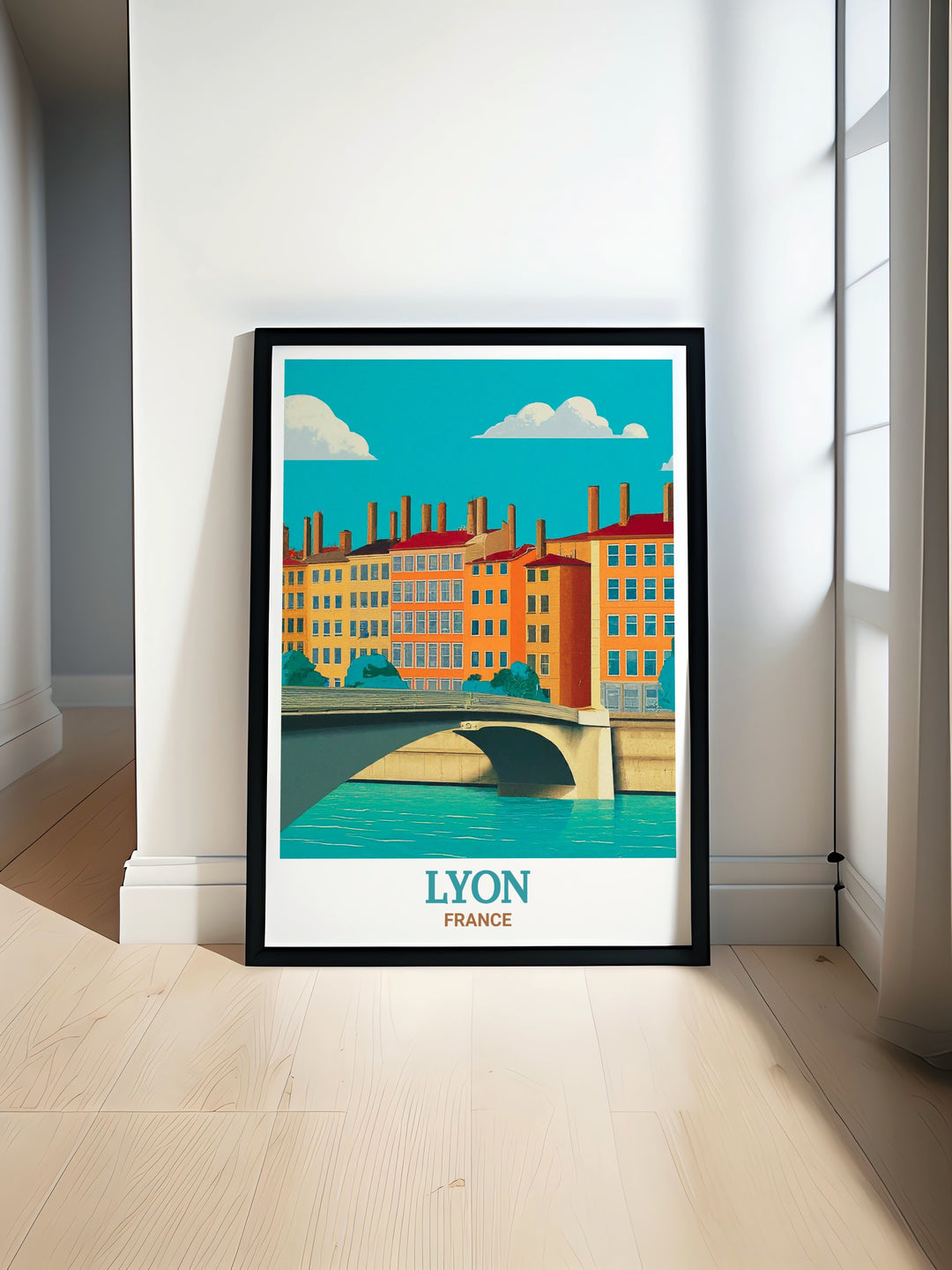 France Framed Art displaying the unique architectural details of Vieux Lyon, from its ornate facades to its charming cobblestone streets. This framed artwork is perfect for those who love French cities and want to incorporate a piece of Lyon into their decor.