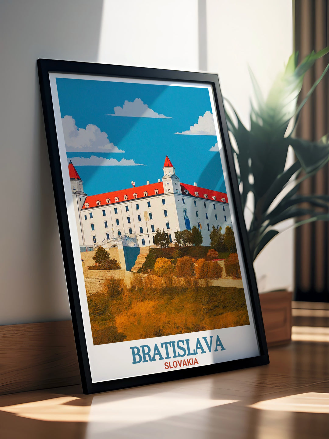 Detailed Bratislava Castle modern art printed on premium quality paper ensuring long lasting durability and vibrant colors a perfect statement piece for any art collection or home decor