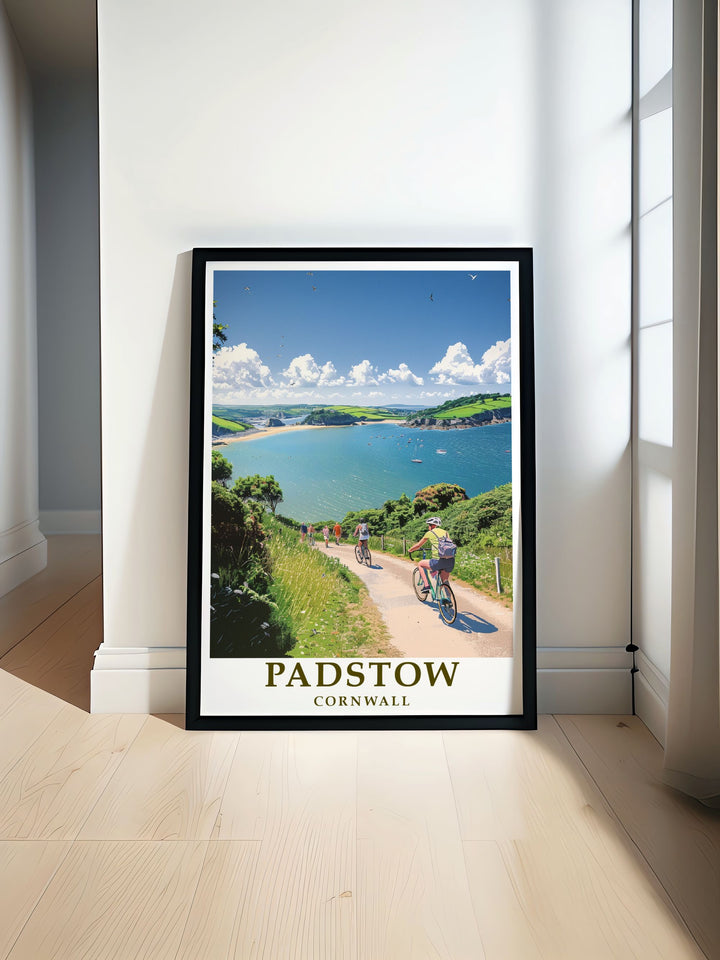 Padstow Poster featuring the scenic Padstow Harbour ideal for Cornwall travel enthusiasts and those who love fishing Cornwall stunning Padstow Estuary and Camel Trail artwork perfect for enhancing your living room decor with a touch of Cornish charm