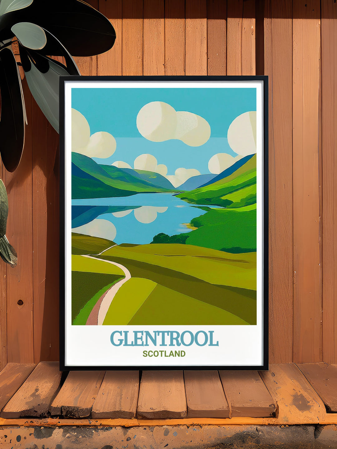 Bring the outdoors into your home with this striking art print of Loch Trool featuring the mountain bike trails of Glentrool an ideal gift for those who love cycling and adventure in stunning natural landscapes.