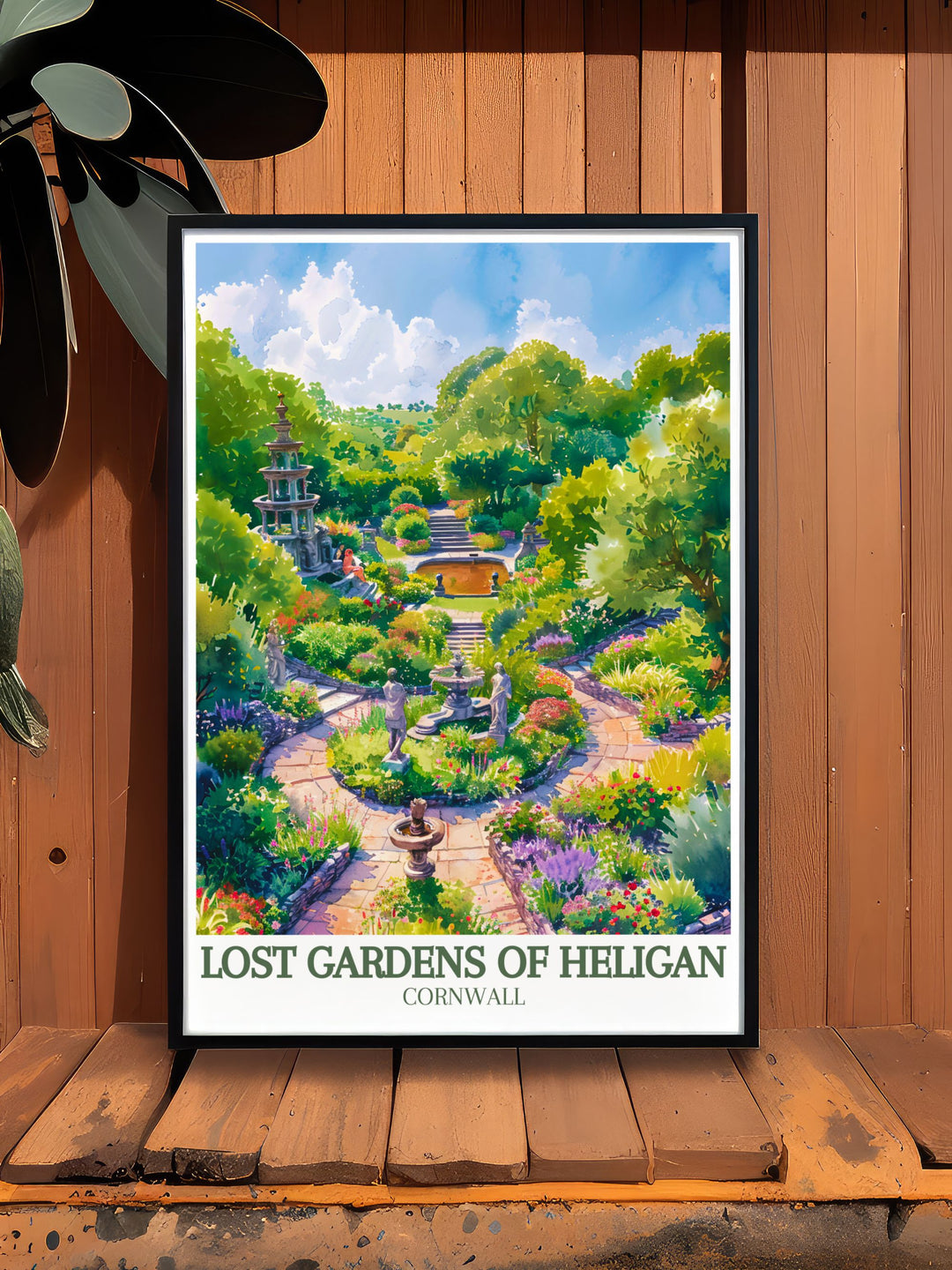 Inspiring Eden Project Poster highlighting the unique architecture and tropical biomes of Cornwall's renowned ecological site with Italian garden Productive gardens perfect for adding a touch of botanical splendor to your decor