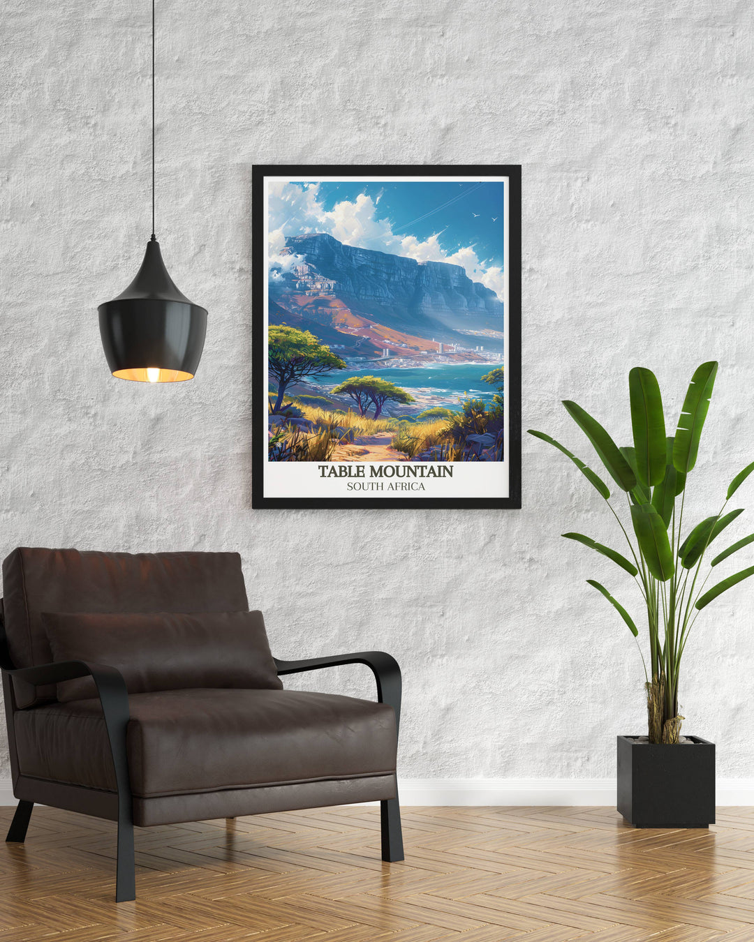 This Framed Print of Table Mountain Summit is ready to hang offering a sophisticated touch to your living room bedroom or office decor