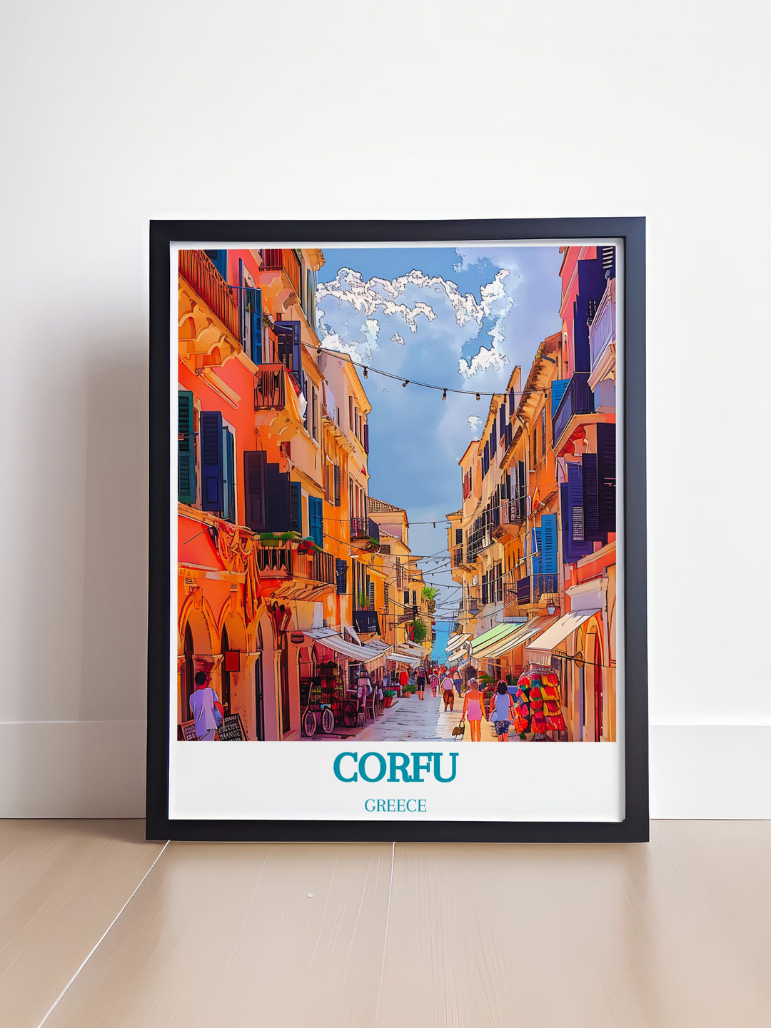 Corfu Greece art with a focus on Old Town ideal for lovers of historic architecture