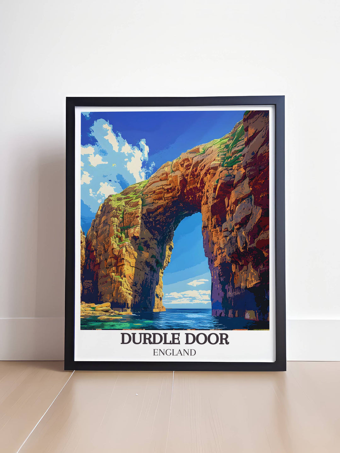 Majestic view of Durdle Door Arch on the Jurassic Coast of Dorset perfect for Dorset posters prints and wall art bringing the natural wonder of this iconic landmark into your home as a beautiful and timeless piece of artwork and photography.
